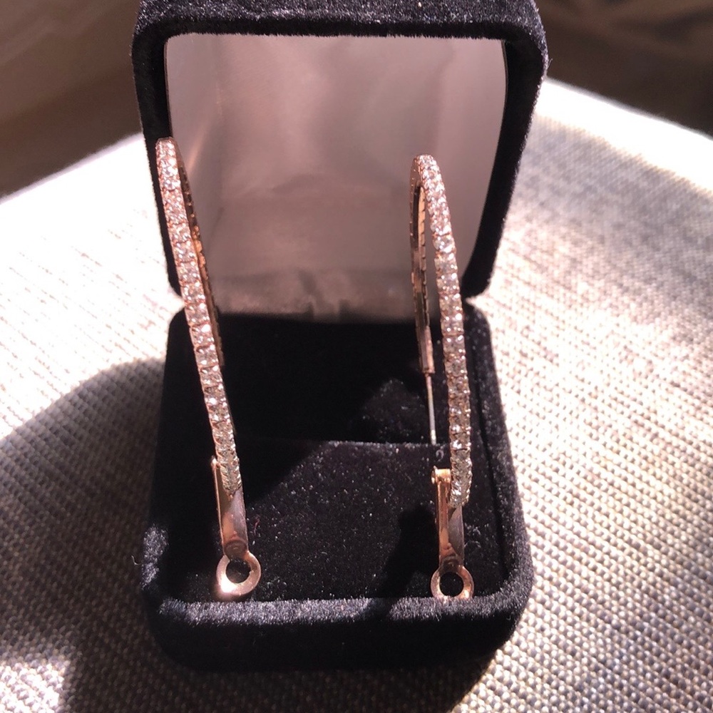 Rose gold earring hoops and  ring